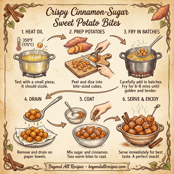 Crispy Cinnamon-Sugar Sweet Potato Bites instructions