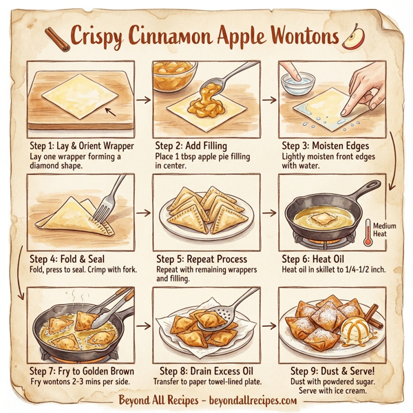 Crispy Cinnamon Apple Wontons instructions
