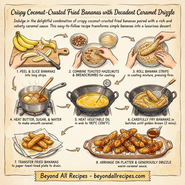 Crispy Coconut-Crusted Fried Bananas with Decadent Caramel Drizzle instructions