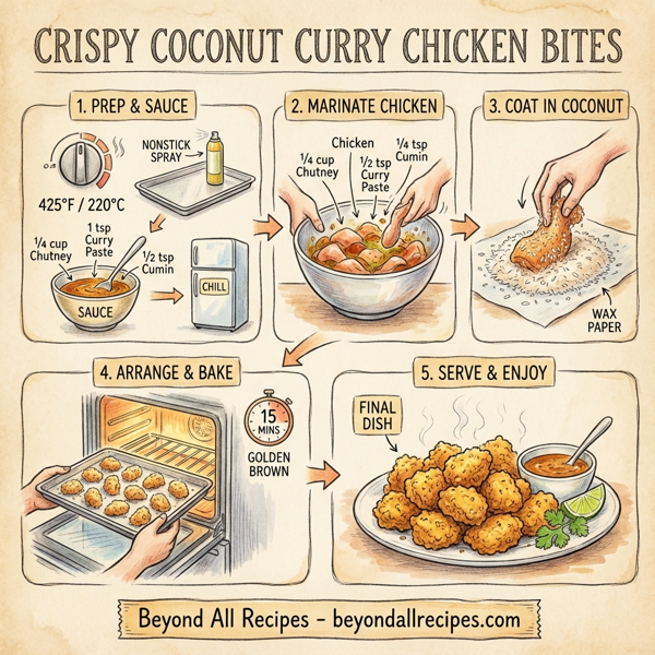 Crispy Coconut Curry Chicken Bites instructions