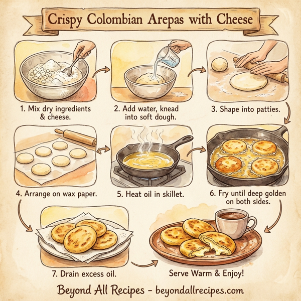 Crispy Colombian Arepas with Cheese instructions