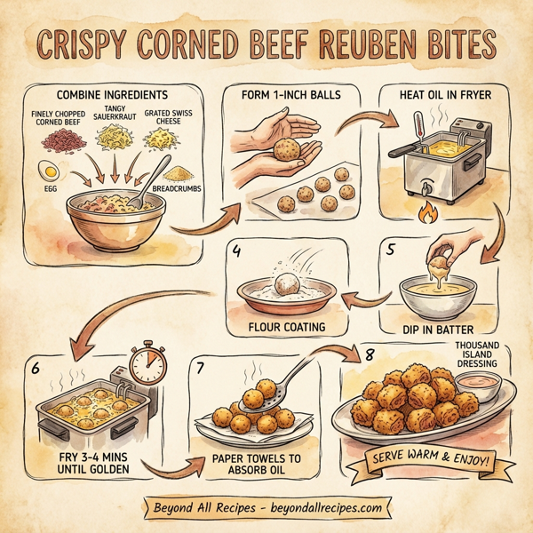Crispy Corned Beef Reuben Bites instructions