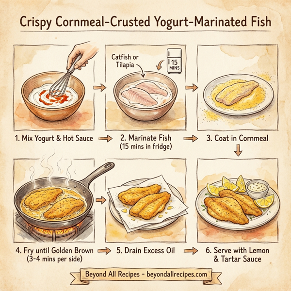 Crispy Cornmeal-Crusted Yogurt-Marinated Fish instructions