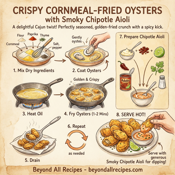 Crispy Cornmeal-Fried Oysters with Smoky Chipotle Aioli instructions