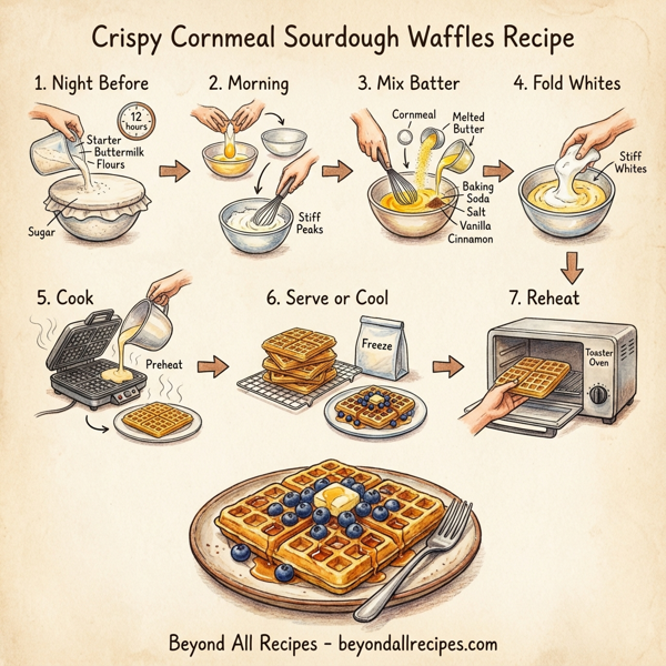 Crispy Cornmeal Sourdough Waffles instructions