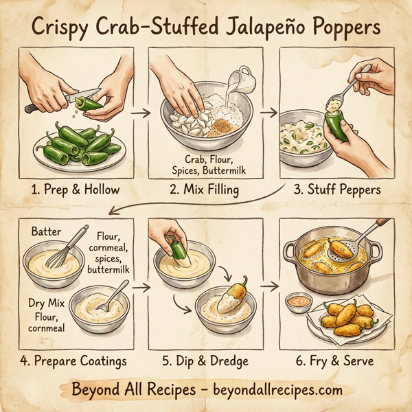 Crispy Crab-Stuffed Jalapeño Poppers instructions