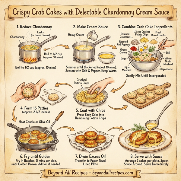 Crispy Crab Cakes with Delectable Chardonnay Cream Sauce instructions
