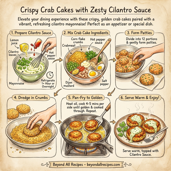 Crispy Crab Cakes with Zesty Cilantro Sauce instructions