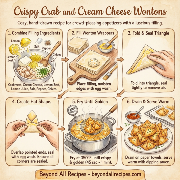 Crispy Crab and Cream Cheese Wontons instructions