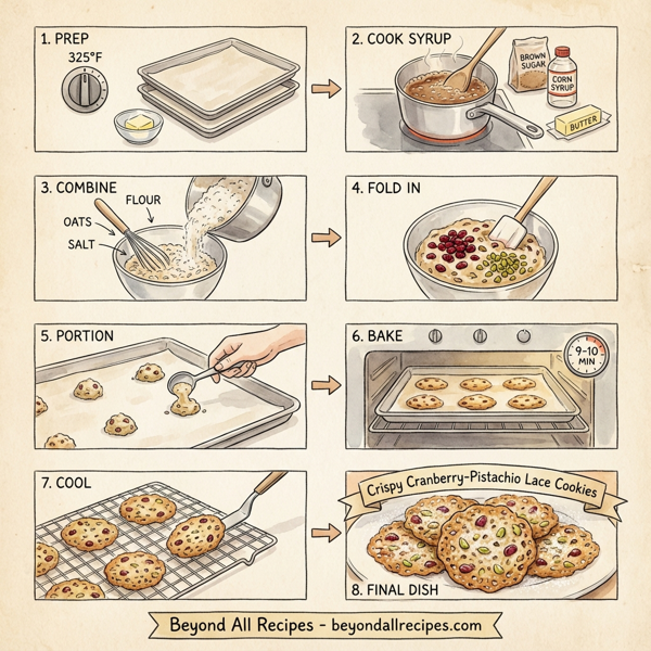 Crispy Cranberry-Pistachio Lace Cookies instructions