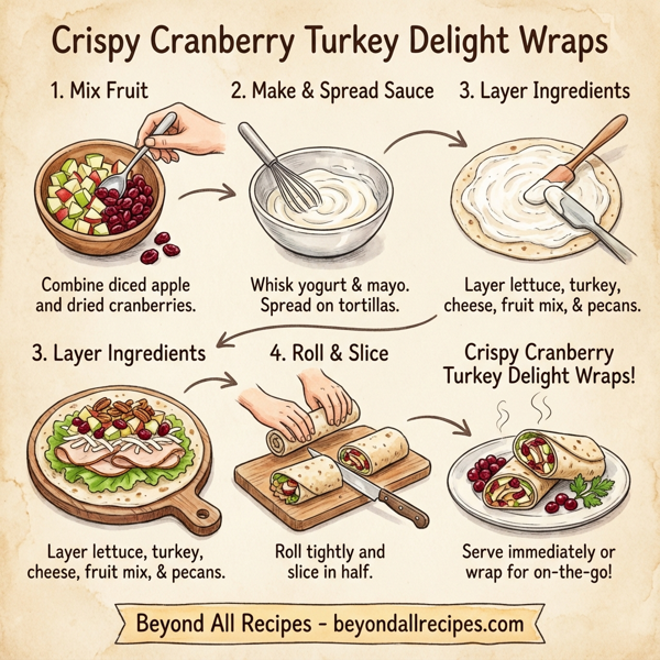 Crispy Cranberry Turkey Delight Wraps instructions