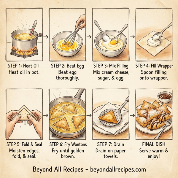 Crispy Cream Cheese Delight Wontons instructions