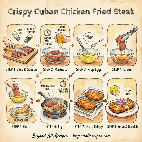Crispy Cuban Chicken Fried Steak instructions
