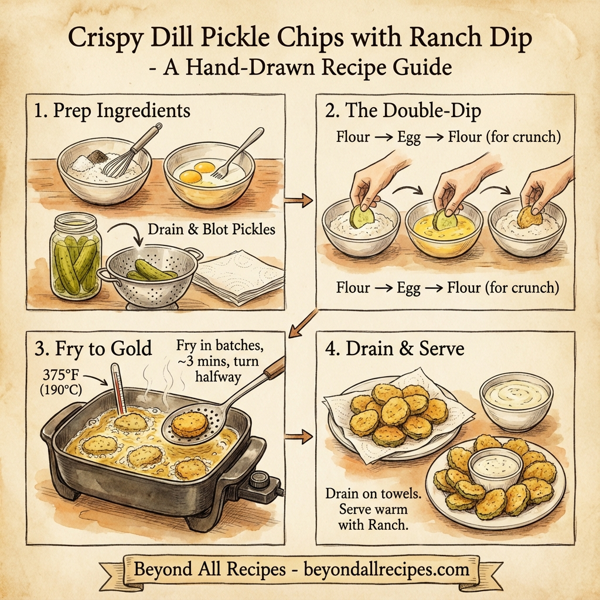 Crispy Dill Pickle Chips with Ranch Dip instructions