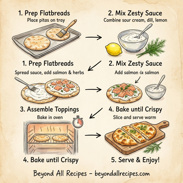 Crispy Dilled Salmon Flatbreads instructions