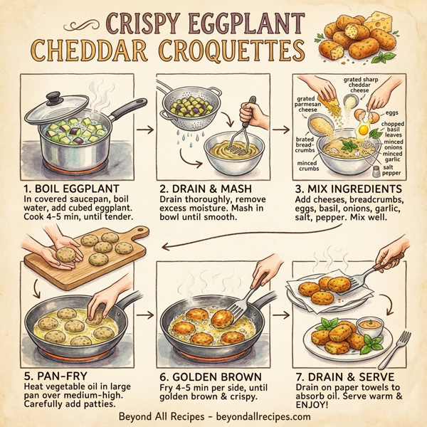 Crispy Eggplant Cheddar Croquettes instructions
