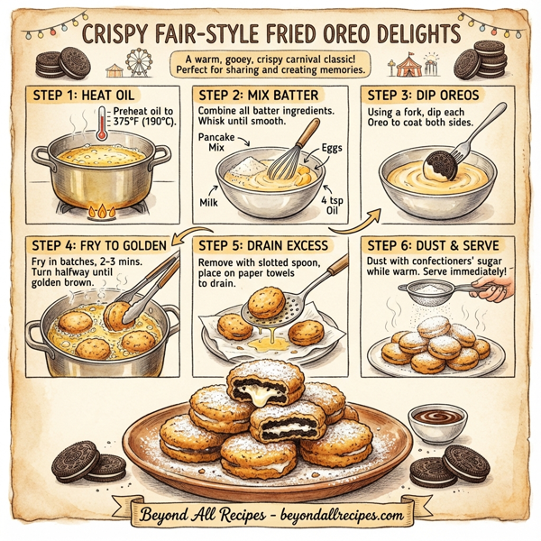Crispy Fair-Style Fried Oreo Delights instructions
