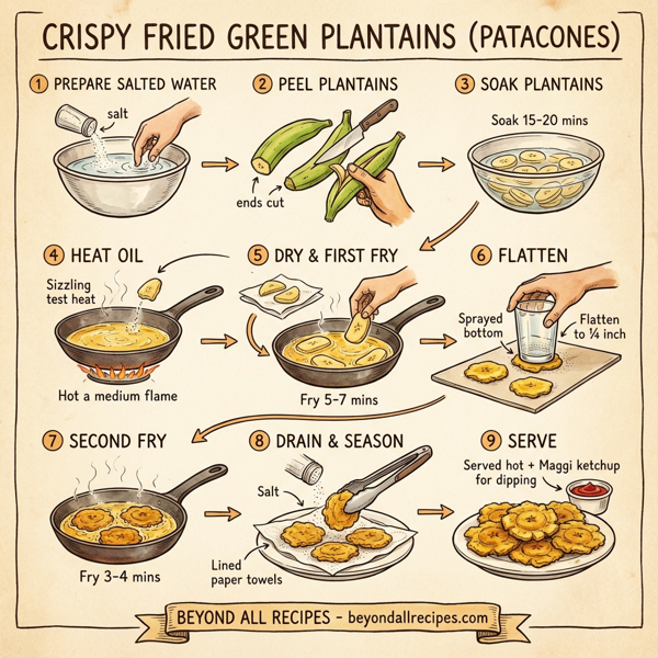 Crispy Fried Green Plantains (Patacones) instructions