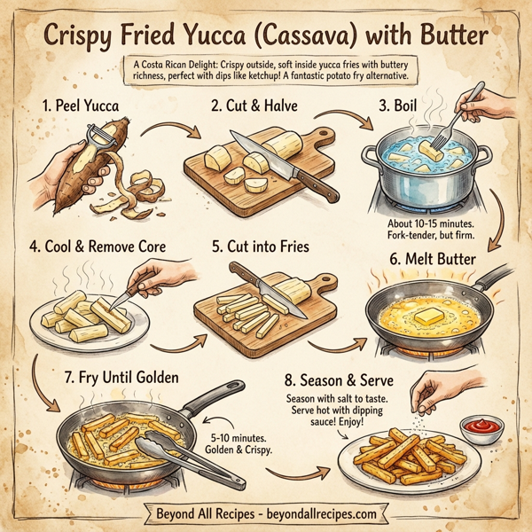 Crispy Fried Yucca (Cassava) with Butter instructions