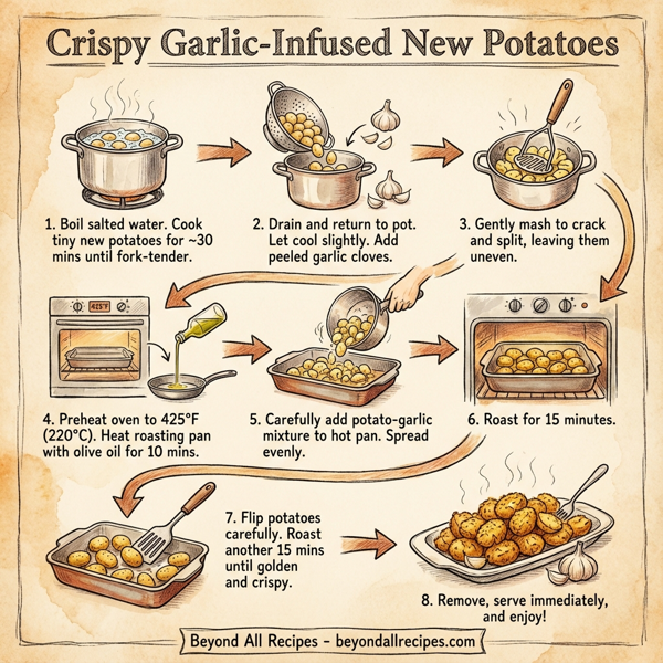 Crispy Garlic-Infused New Potatoes instructions