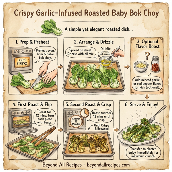 Crispy Garlic-Infused Roasted Baby Bok Choy instructions