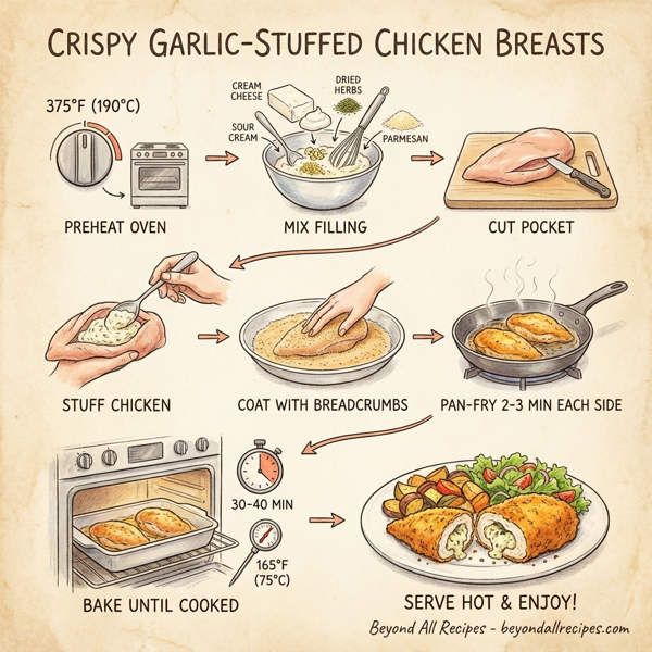 Crispy Garlic-Stuffed Chicken Breasts instructions