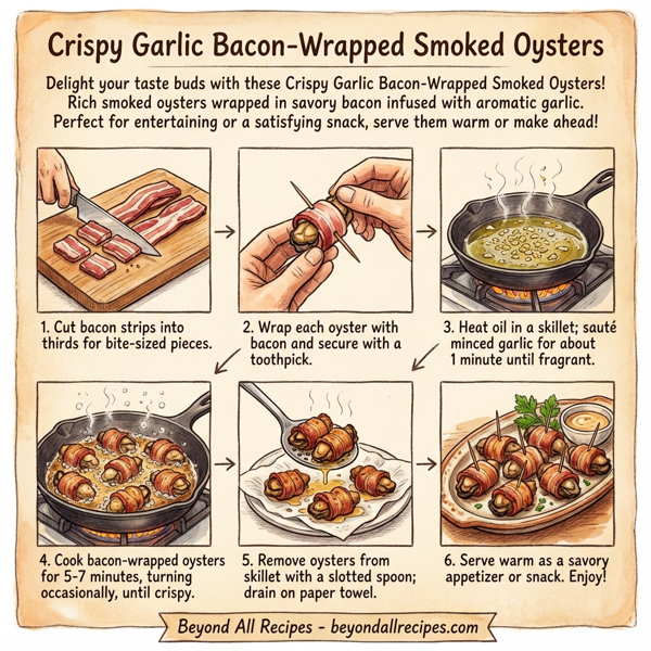 Crispy Garlic Bacon-Wrapped Smoked Oysters instructions