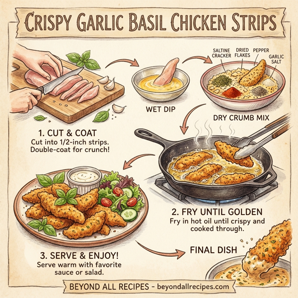 Crispy Garlic Basil Chicken Strips instructions