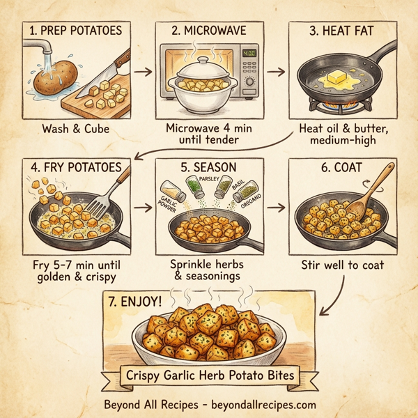 Crispy Garlic Herb Microwaved Potato Bites instructions