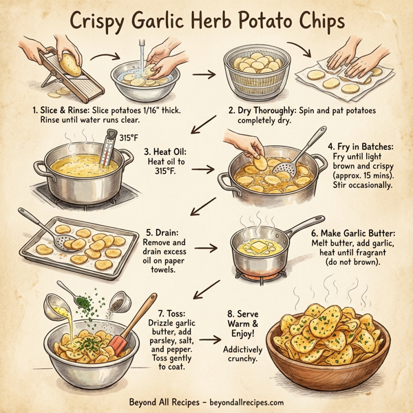 Crispy Garlic Herb Potato Chips instructions