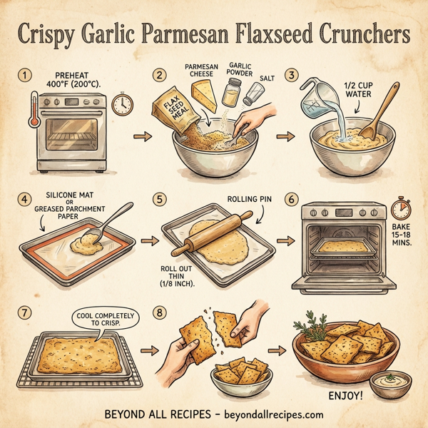 Crispy Garlic Parmesan Flaxseed Crunchers instructions