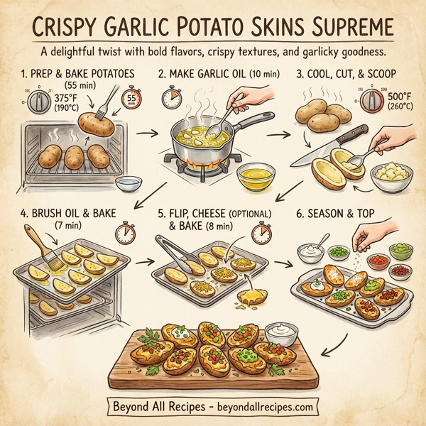 Crispy Garlic Potato Skins Supreme instructions