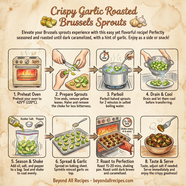 Crispy Garlic Roasted Brussels Sprouts instructions