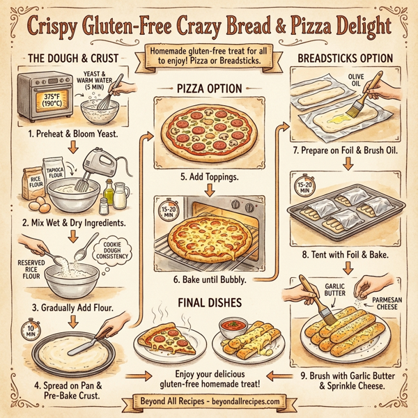 Crispy Gluten-Free Crazy Bread & Pizza Delight instructions