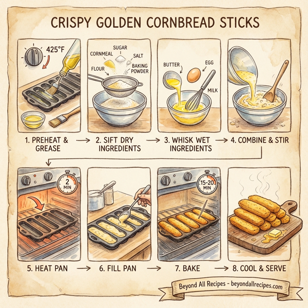 Crispy Golden Cornbread Sticks instructions