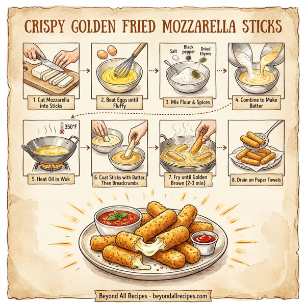 Crispy Golden Fried Mozzarella Sticks instructions