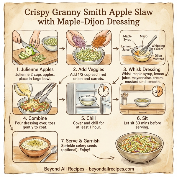 Crispy Granny Smith Apple Slaw with Maple-Dijon Dressing instructions
