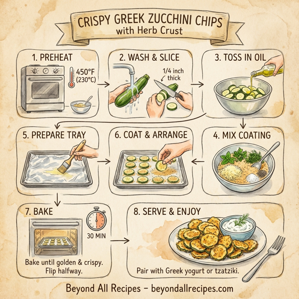 Crispy Greek Zucchini Chips with Herb Crust instructions