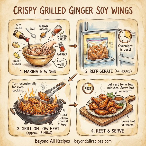 Crispy Grilled Ginger Soy Wings instructions