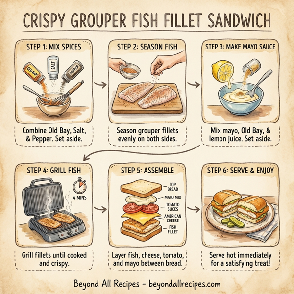 Crispy Grouper Fish Fillet Sandwich instructions