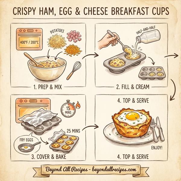 Crispy Ham, Egg & Cheese Breakfast Cups instructions