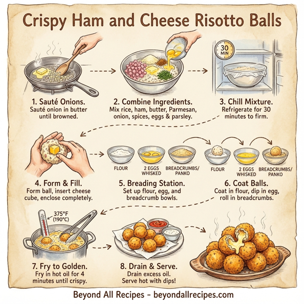 Crispy Ham and Cheese Risotto Balls instructions