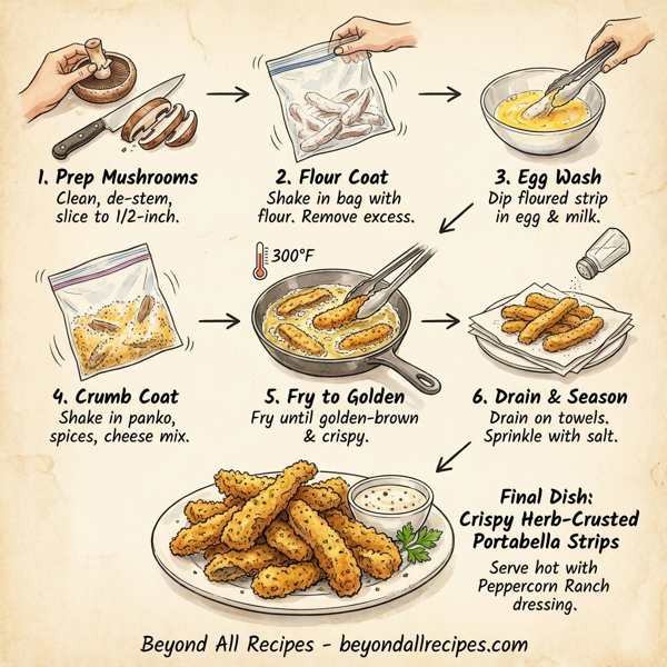 Crispy Herb-Crusted Portabella Strips instructions