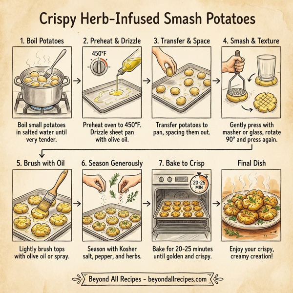 Crispy Herb-Infused Smash Potatoes instructions