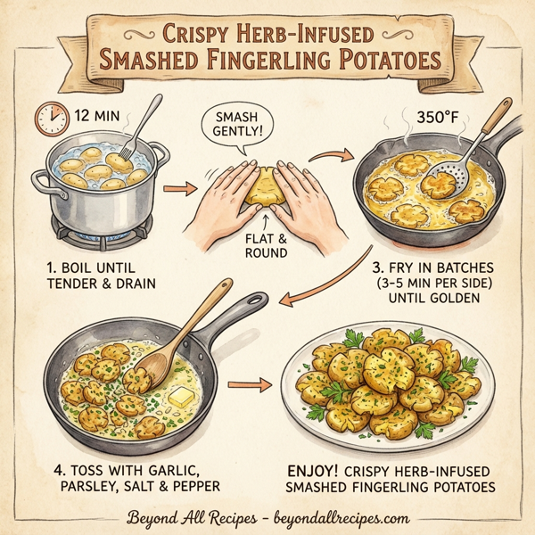 Crispy Herb-Infused Smashed Fingerling Potatoes instructions