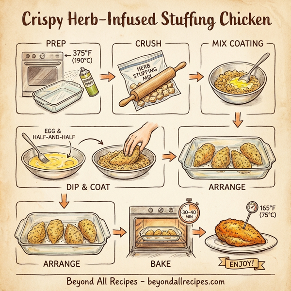 Crispy Herb-Infused Stuffing Chicken instructions
