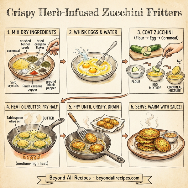 Crispy Herb-Infused Zucchini Fritters instructions