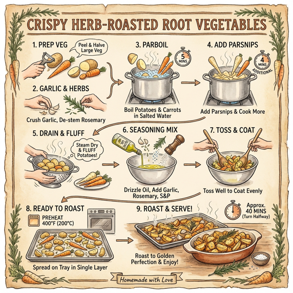 Crispy Herb-Roasted Root Vegetables instructions