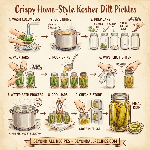 Crispy Home-Style Kosher Dill Pickles instructions