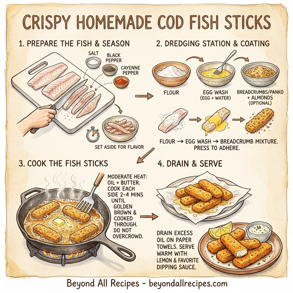 Crispy Homemade Cod Fish Sticks instructions